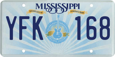 MS license plate YFK168
