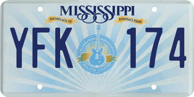 MS license plate YFK174