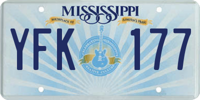 MS license plate YFK177