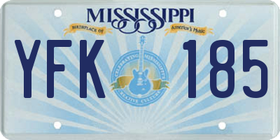 MS license plate YFK185