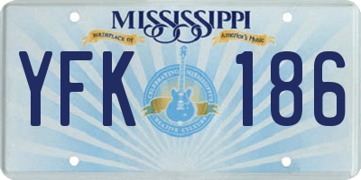 MS license plate YFK186