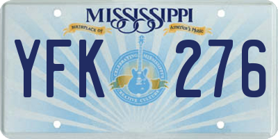 MS license plate YFK276