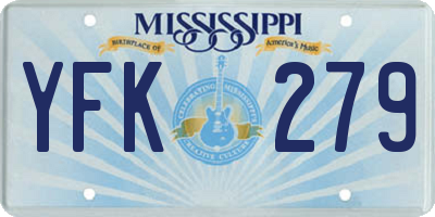 MS license plate YFK279