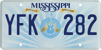 MS license plate YFK282