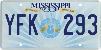MS license plate YFK293