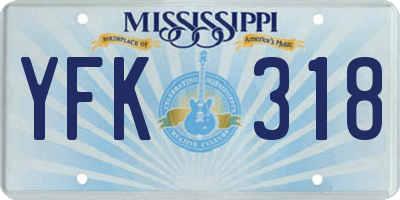 MS license plate YFK318