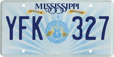 MS license plate YFK327