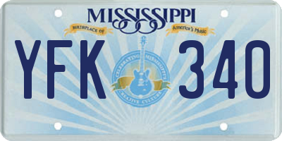 MS license plate YFK340
