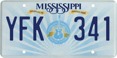MS license plate YFK341