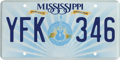 MS license plate YFK346