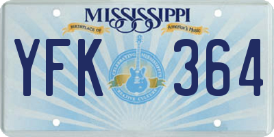 MS license plate YFK364
