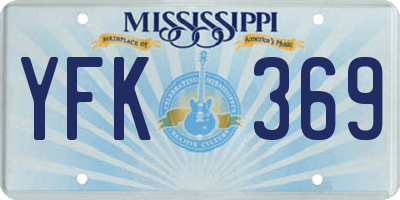 MS license plate YFK369