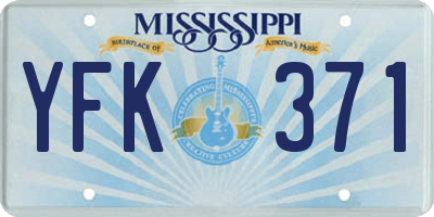 MS license plate YFK371