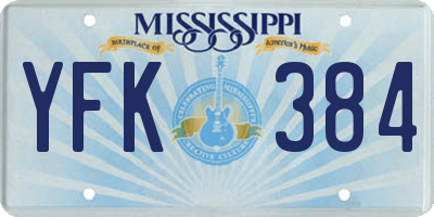 MS license plate YFK384