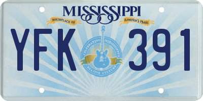MS license plate YFK391