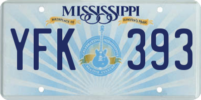 MS license plate YFK393