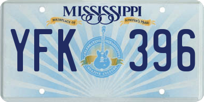 MS license plate YFK396
