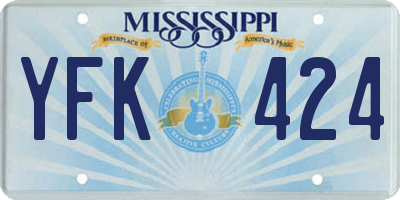 MS license plate YFK424