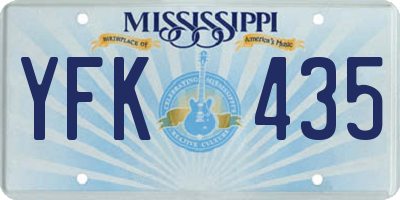 MS license plate YFK435