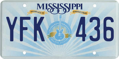 MS license plate YFK436