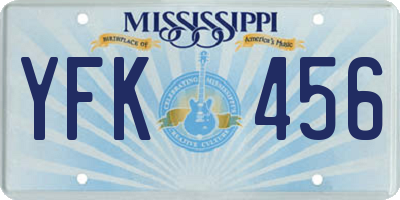 MS license plate YFK456