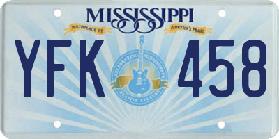 MS license plate YFK458