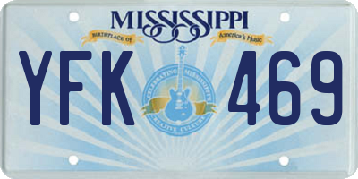 MS license plate YFK469