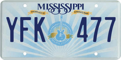 MS license plate YFK477