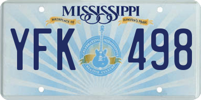 MS license plate YFK498
