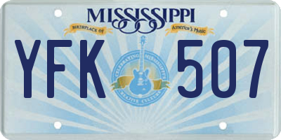 MS license plate YFK507