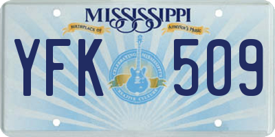 MS license plate YFK509
