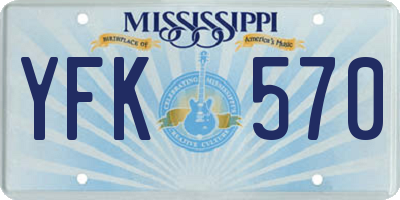 MS license plate YFK570