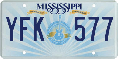 MS license plate YFK577