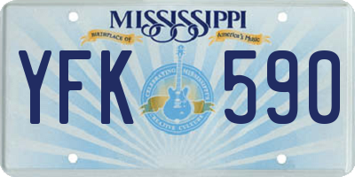 MS license plate YFK590