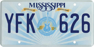 MS license plate YFK626