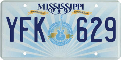MS license plate YFK629