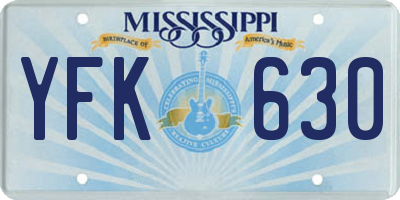 MS license plate YFK630