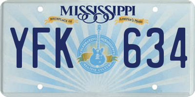 MS license plate YFK634