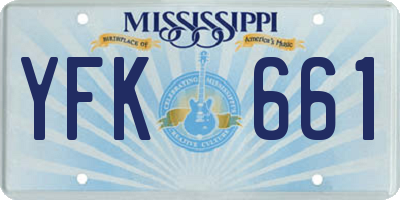 MS license plate YFK661
