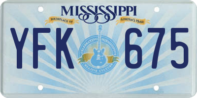 MS license plate YFK675