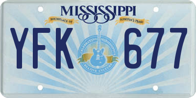 MS license plate YFK677