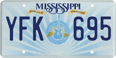 MS license plate YFK695