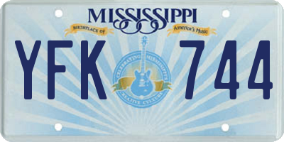 MS license plate YFK744