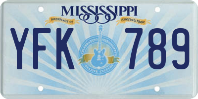 MS license plate YFK789