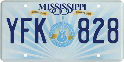MS license plate YFK828