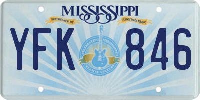 MS license plate YFK846