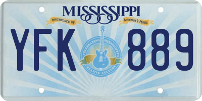 MS license plate YFK889