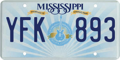 MS license plate YFK893