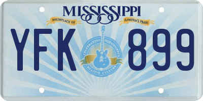 MS license plate YFK899