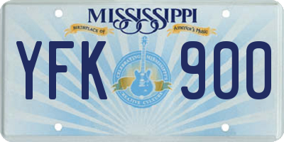 MS license plate YFK900